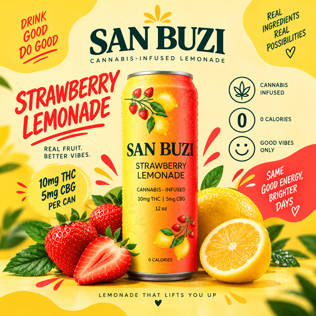 San Buzi StrSan Buzi Strawberry Lemonade THC canawberry Lemonade THC can